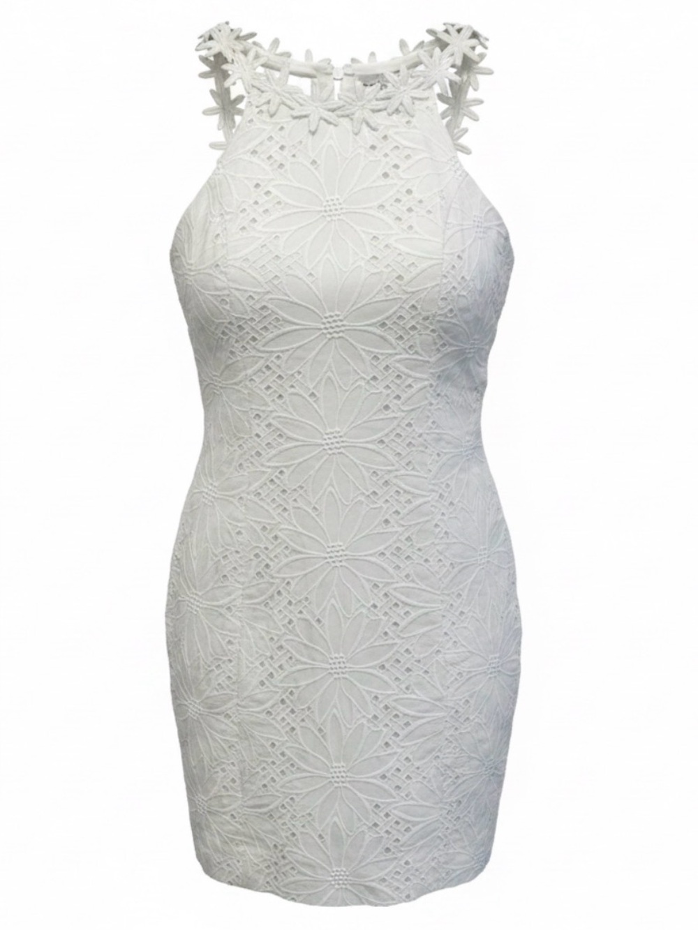 Lilly Pulitzer White Floral Lace Halter Mini Dress